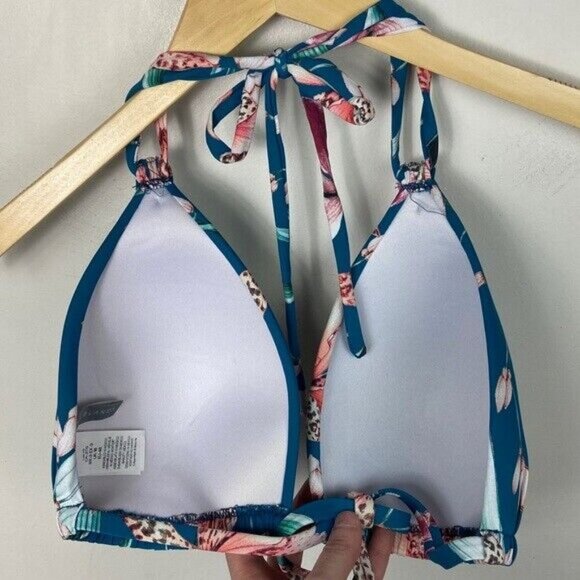 La Blanca Size 14 Flyaway Orchid Triangle Bikini Top Floral Halter Bohemian Boho - Picture 3 of 12